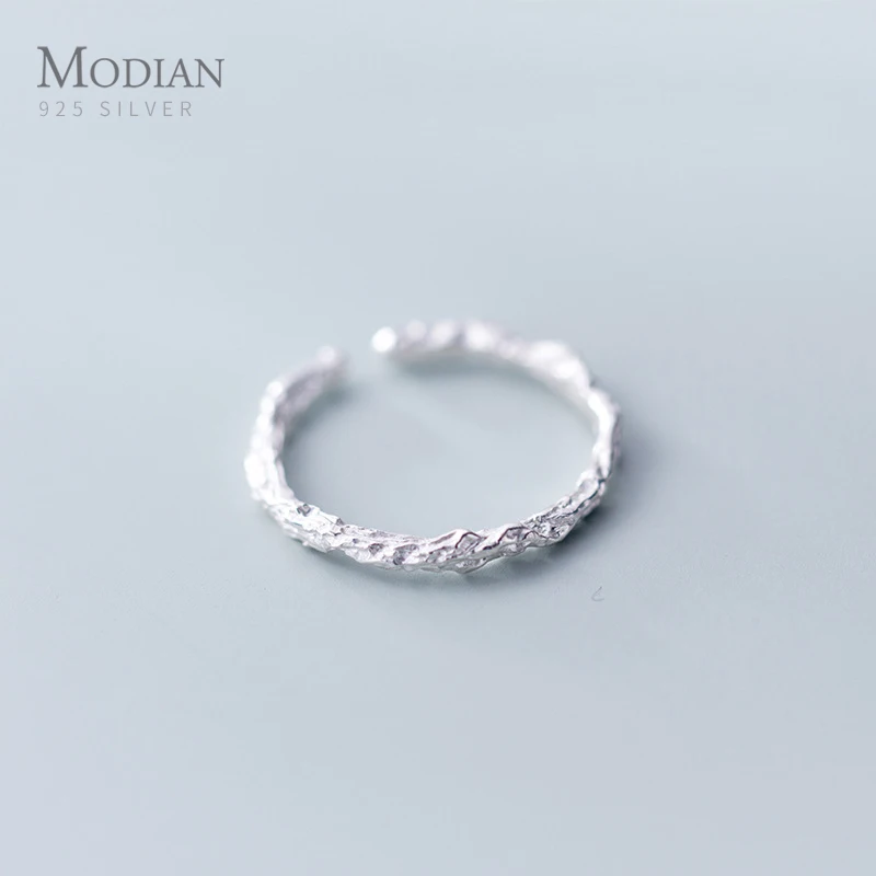 Modian 2019 Новое серебряное винтажное дерево с регулируемым кольцом на палец 100%