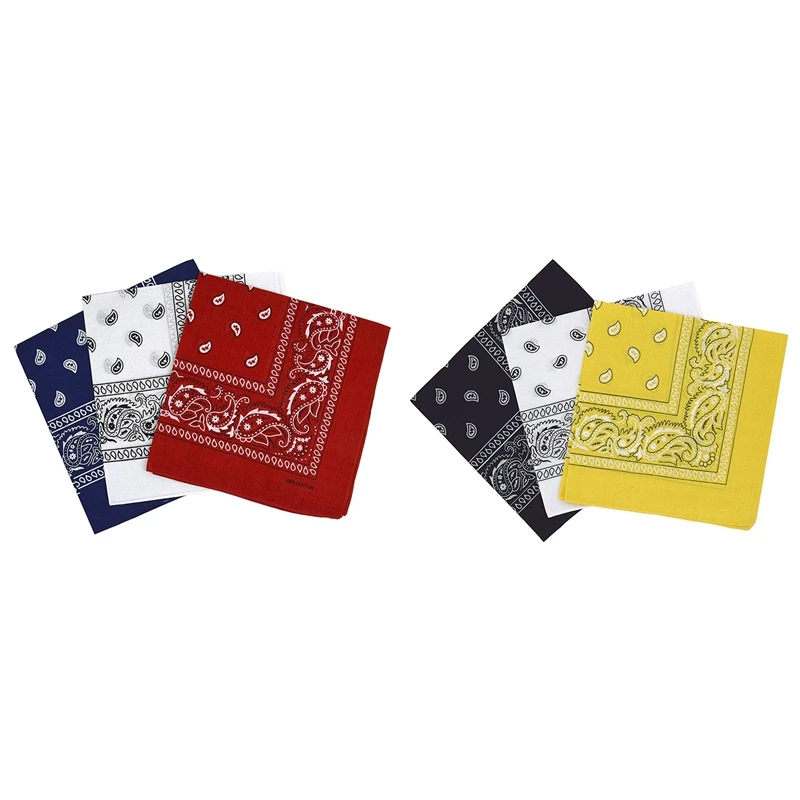 Set Of 3 Bandanas Paisley Man And Woman 57 X 57 Cm Red + White + Navy Blue & Set Of 3 Black + White + Yellow
Set Of 3 Bandanas Paisley Man And Woman 57 X 57 Cm Red + White + Navy Blue & Set Of 3 Black + White + Yellow