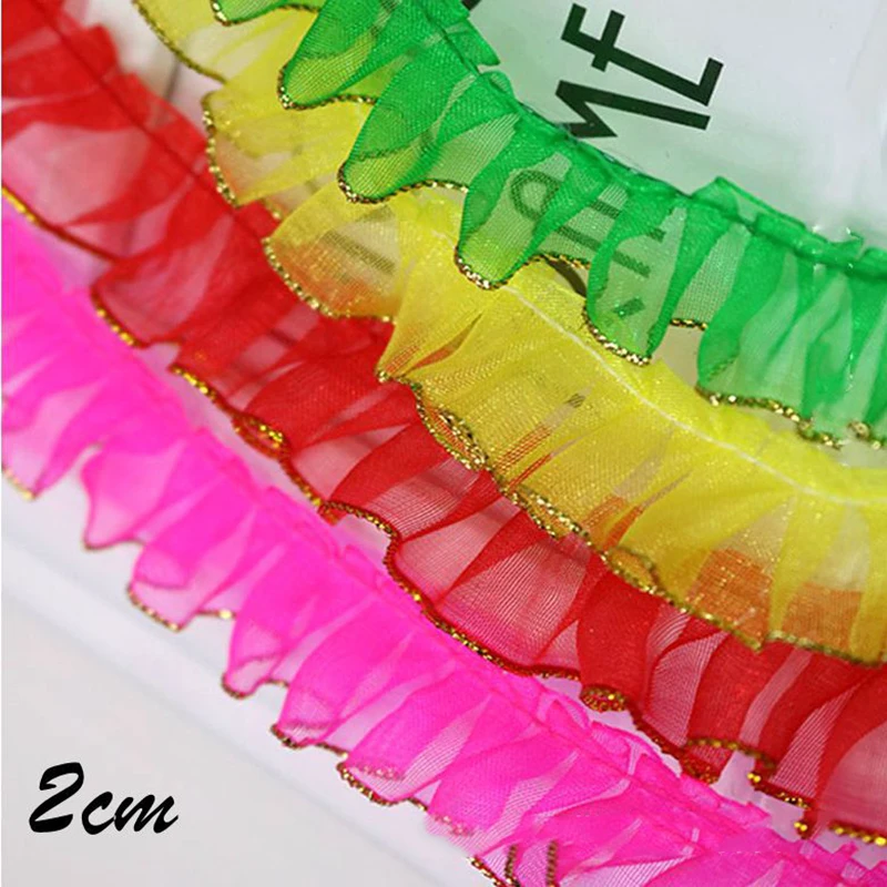 15 meters 20mm Gold Edge Gauze Organza Wrinkled Trims Ribbon Diy Craft Doll Toy Clothes Dress Accessories Materials
15 meters 20mm Gold Edge Gauze Organza Wrinkled Trims Ribbon Diy Craft Doll Toy Clothes Dress Accessories Materials