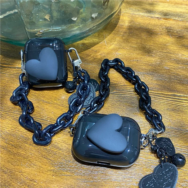 3D Black Love Heart Weave Bracelet Earphone Charging Hard Cover For Apple AirPods 1 2 Pro Bluetooth-compatible Headset Cute Case
3D Black Love Heart Weave Bracelet Earphone Charging Hard Cover For Apple AirPods 1 2 Pro Bluetooth-compatible Headset Cute Case