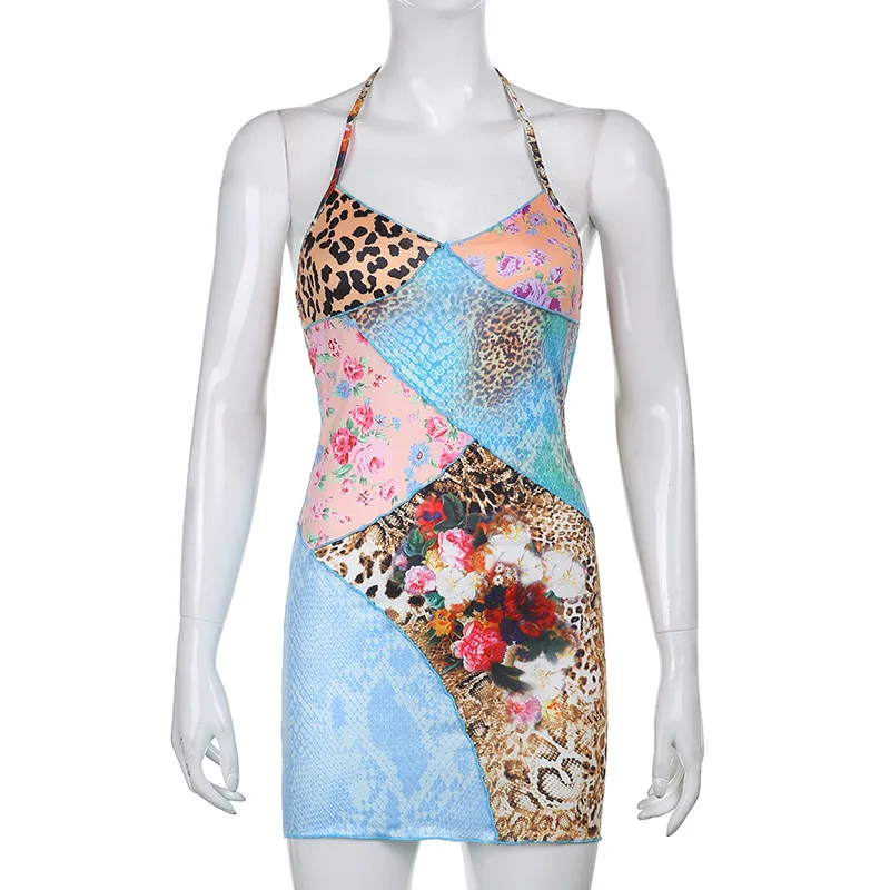Women Halter Skinny Patchwork Mini Dresses Casual Streetwear Rework 2021 Sexy Party Wear Female Fashion Spaghetti Strap Dress
Women Halter Skinny Patchwork Mini Dresses Casual Streetwear Rework 2021 Sexy Party Wear Female Fashion Spaghetti Strap Dress