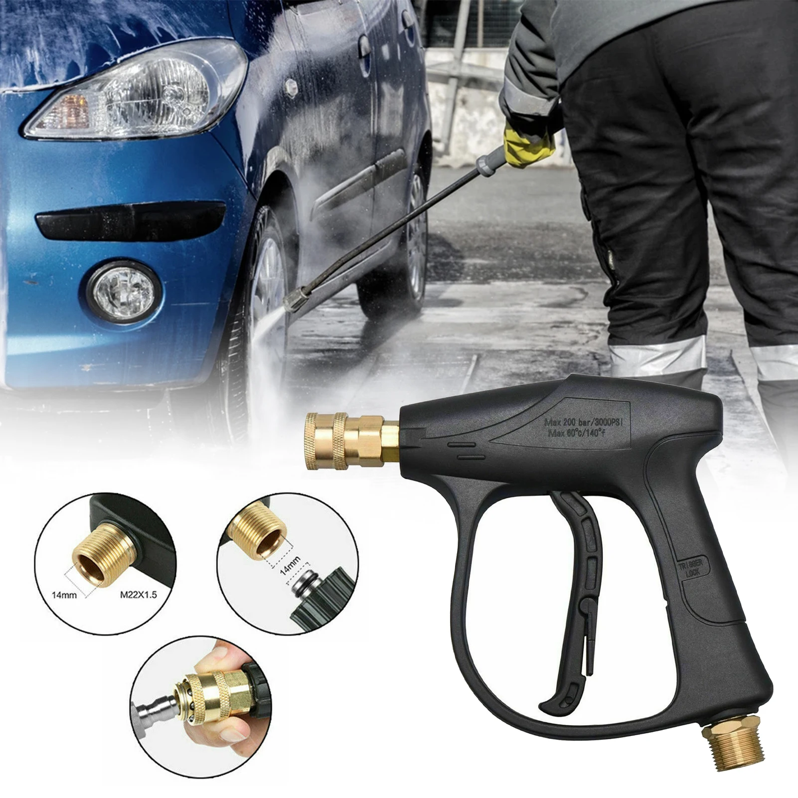 High Pressure Wash Sprayer for Car Foam Water Spray Power Short Wand 3000PSI for Auto Maintenance Cleaner Watering Lawn Garden
High Pressure Wash Sprayer for Car Foam Water Spray Power Short Wand 3000PSI for Auto Maintenance Cleaner Watering Lawn Garden
