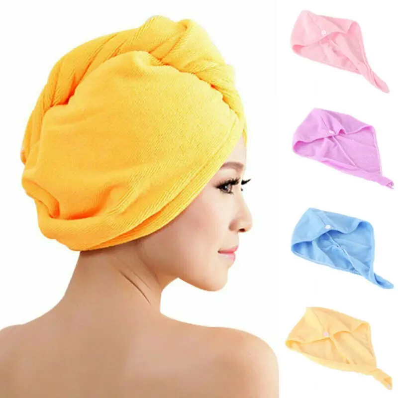 Women Towel Cap Quick Dry Hair Wrap Microfiber Shower Bathing Magic Drying Hat rapid-drying Salon | Дом и сад