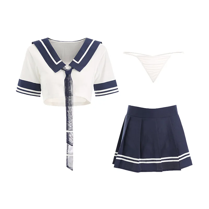 Nice student Sailor Cosplay costumes Blue Split tops Jk Uniform Women Sexy Cosplay Lingerie Set Edge Minirok Outfits
Nice student Sailor Cosplay costumes Blue Split tops Jk Uniform Women Sexy Cosplay Lingerie Set Edge Minirok Outfits