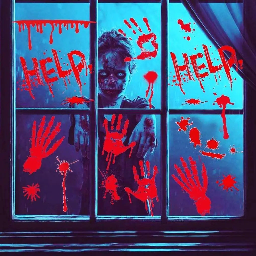 6 Sheets Window Clings Bloody Halloween Party Glass Stickers Decoration Reusable Door Decals
6 Sheets Window Clings Bloody Halloween Party Glass Stickers Decoration Reusable Door Decals