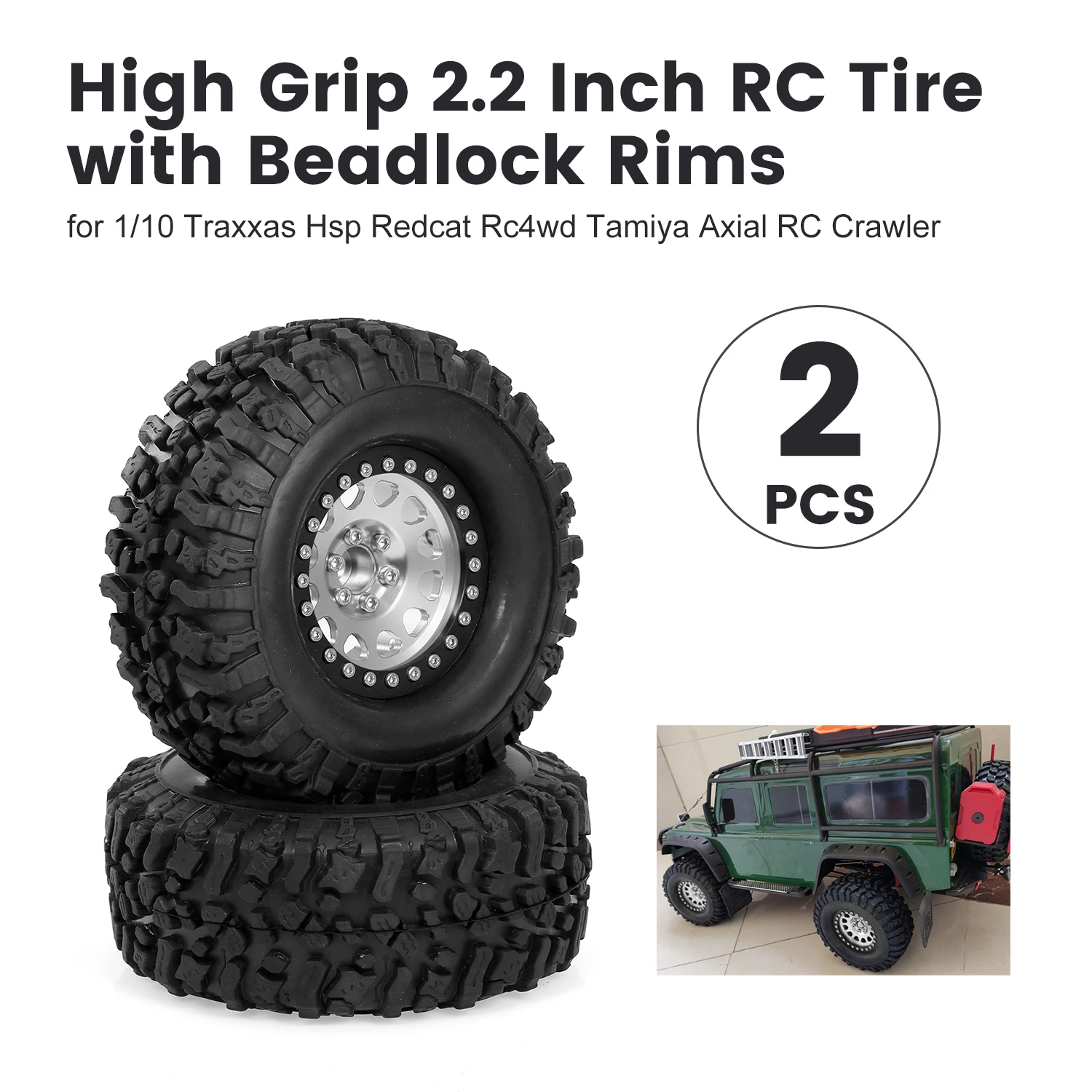 2 шт., 2,2 дюймовые резиновые шины для Traxxas Hsp Rc4wd Tamiya Axial scx10 D90 Hpi
2 шт., 2,2 дюймовые резиновые шины для Traxxas Hsp Rc4wd Tamiya Axial scx10 D90 Hpi