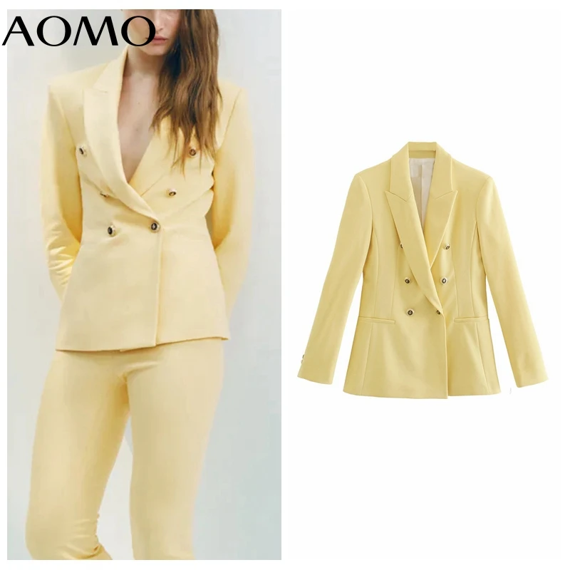 AOMO Women 2021 Fashion Candy Color Blazer Coat Vintage Double Breasted Long Sleeve Female Outerwear Chic Tops JE25A
AOMO Women 2021 Fashion Candy Color Blazer Coat Vintage Double Breasted Long Sleeve Female Outerwear Chic Tops JE25A