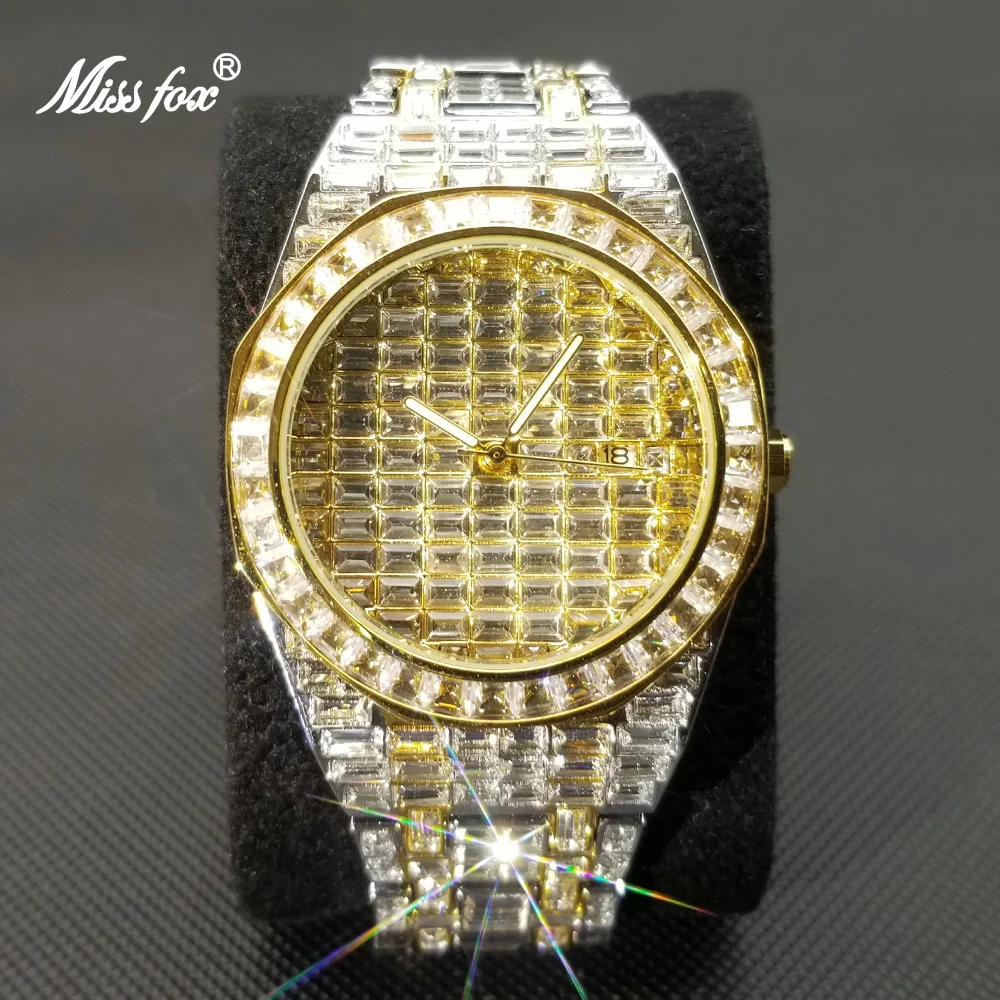 MISSFOX Iced Out Luxury Men's Watch top Fully Paved Diamond Quartz Watches Fashion Waterproof Date Hip Hop Clock Gift For Male
MISSFOX Iced Out Luxury Men's Watch top Fully Paved Diamond Quartz Watches Fashion Waterproof Date Hip Hop Clock Gift For Male