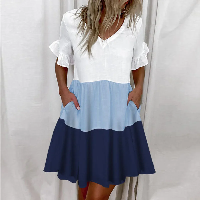 2021 Women Fashion Summer V Neck Dress Ruffles Loose Short Sleeve Floral Print Plus Size White Beach Dresses
2021 Women Fashion Summer V Neck Dress Ruffles Loose Short Sleeve Floral Print Plus Size White Beach Dresses