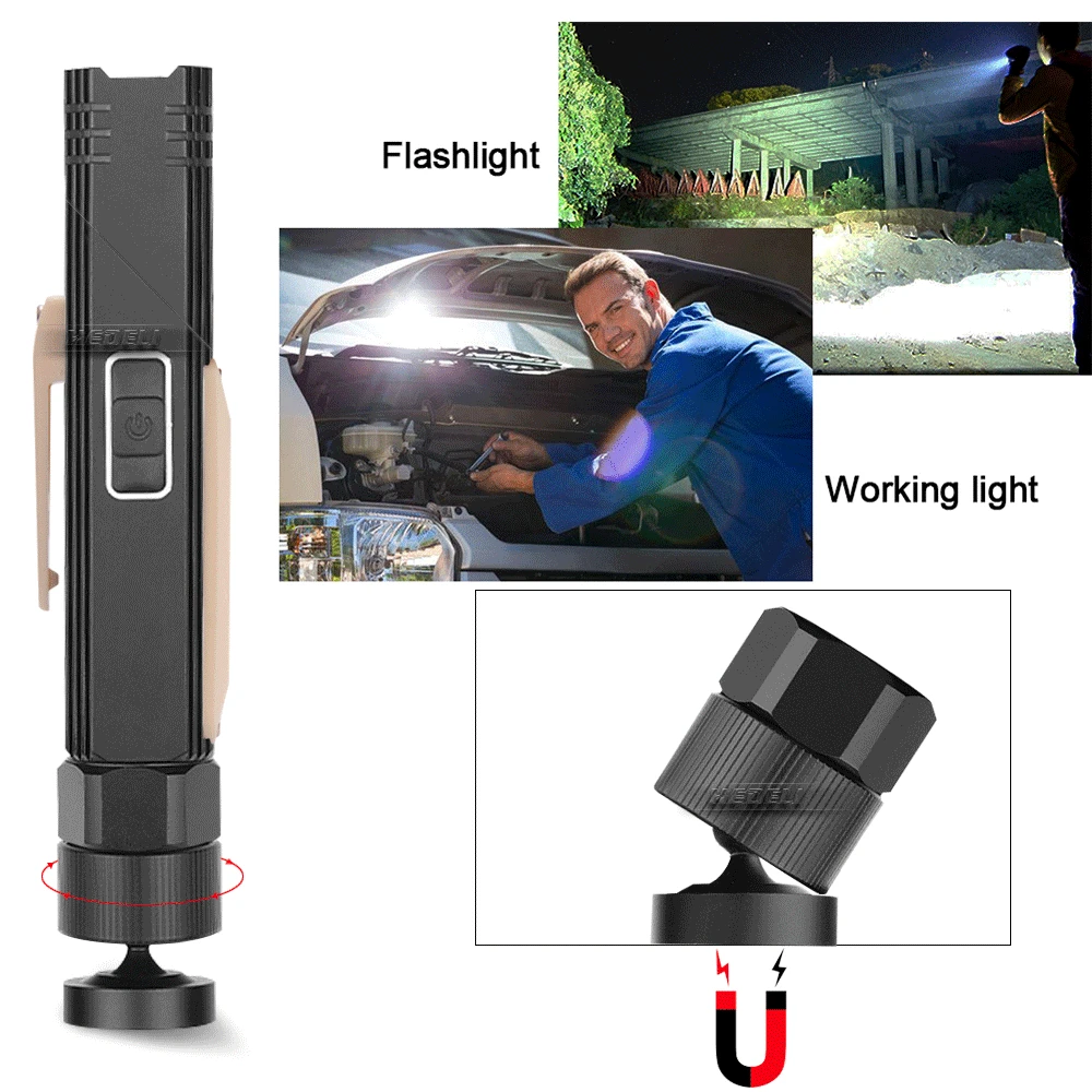 20000 Lumens Mini Portable Flashlight LED Hand Lantern XPG COB Rechargeable Work Lamp Multifunctional Mini Torch Magnetic Base
20000 Lumens Mini Portable Flashlight LED Hand Lantern XPG COB Rechargeable Work Lamp Multifunctional Mini Torch Magnetic Base