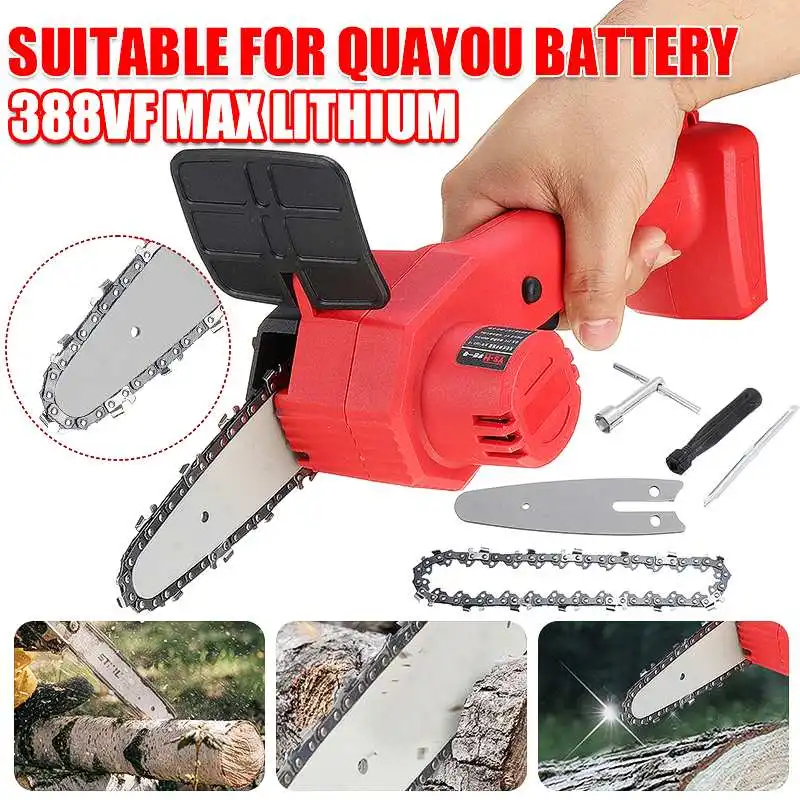 4 Inch 388VF 21V Mini Electric Chain Saw Mini Pruning Saw Chain Saws Rechargeable Woodworking Tool With 1/2 Lithium Battery
4 Inch 388VF 21V Mini Electric Chain Saw Mini Pruning Saw Chain Saws Rechargeable Woodworking Tool With 1/2 Lithium Battery