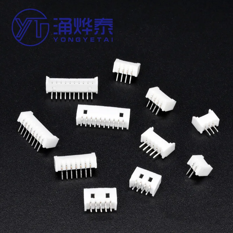 

YYT 100PCS PH2.0 Connector 2.0mm Pin Header 2P/3P/4P/5P/6P/7P/8P/9P/10P Straight pin curved pin right angle Pin 2mm Leads AW