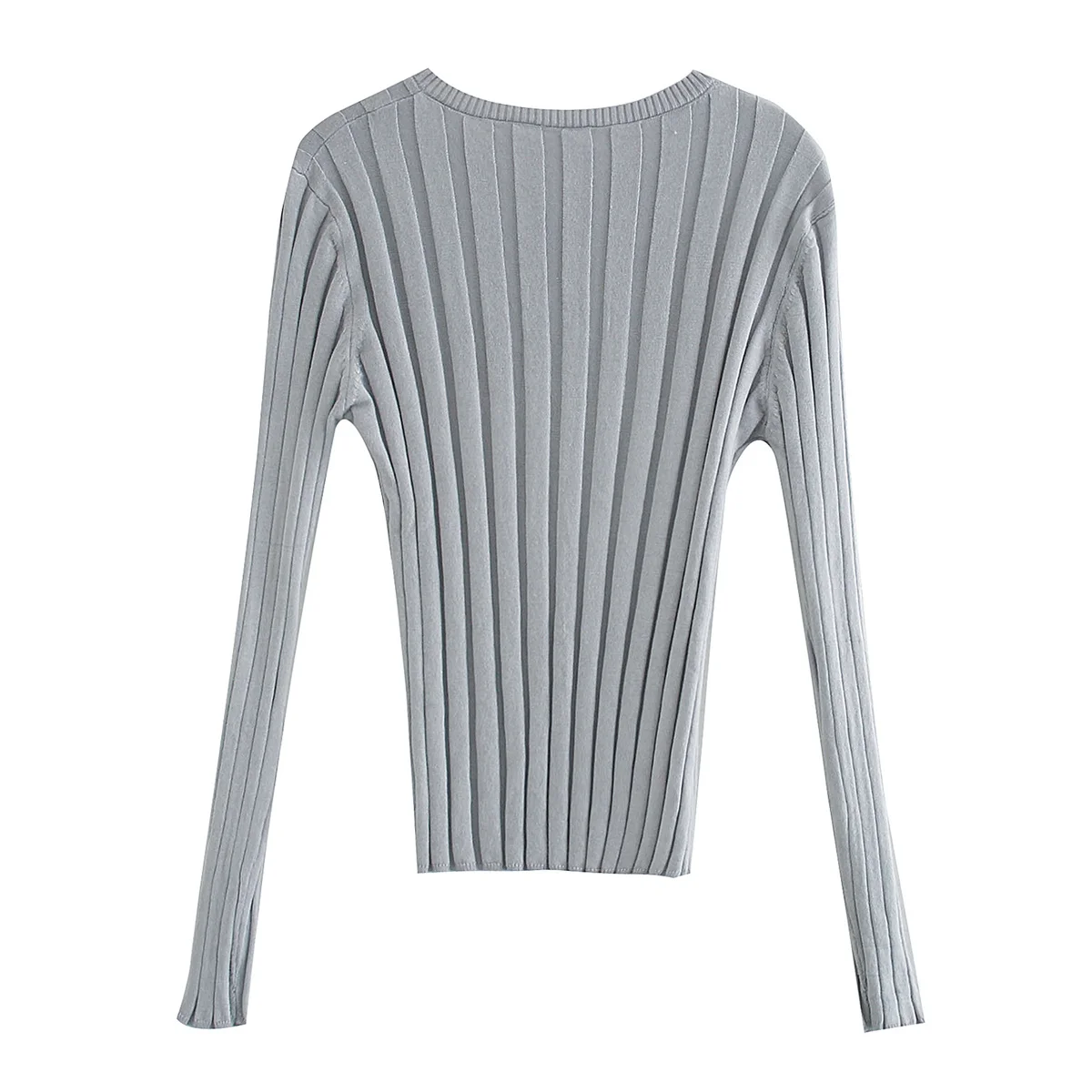JUNWU Spring Autumn Women's Two-Color Round Neck Single-Breasted Vertical Stripes Design Knitted Sweater Stretch Sweater Za
JUNWU Spring Autumn Women's Two-Color Round Neck Single-Breasted Vertical Stripes Design Knitted Sweater Stretch Sweater Za