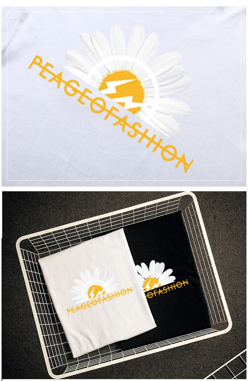 KPOP G-Dragon Summer New Fashional O Neck Short Sleeve Breathable T-shirt Men's Loose Base Top with Stylish Daisy Peaceminusone
KPOP G-Dragon Summer New Fashional O Neck Short Sleeve Breathable T-shirt Men's Loose Base Top with Stylish Daisy Peaceminusone