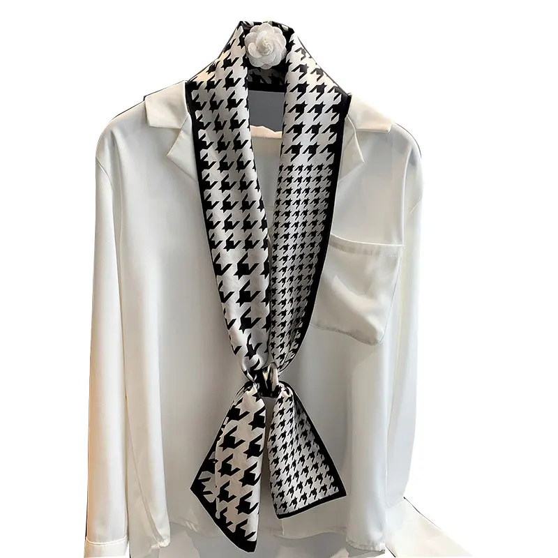 2021 Fashion Houndstooth Neck Scarf Women Shawl Silk Satin Hair Scarfs Female Bandana Head Scarves Brand Kerchief for Ladies
2021 Fashion Houndstooth Neck Scarf Women Shawl Silk Satin Hair Scarfs Female Bandana Head Scarves Brand Kerchief for Ladies
