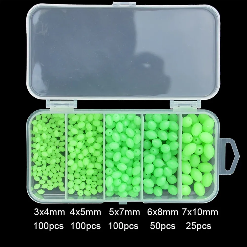 375PCS Oval Soft Rubber Luminous Fishing Beads Glowing Sink Beads For Treble Hook Fishing Rigs Green Fishing Lure Tackle
375PCS Oval Soft Rubber Luminous Fishing Beads Glowing Sink Beads For Treble Hook Fishing Rigs Green Fishing Lure Tackle
