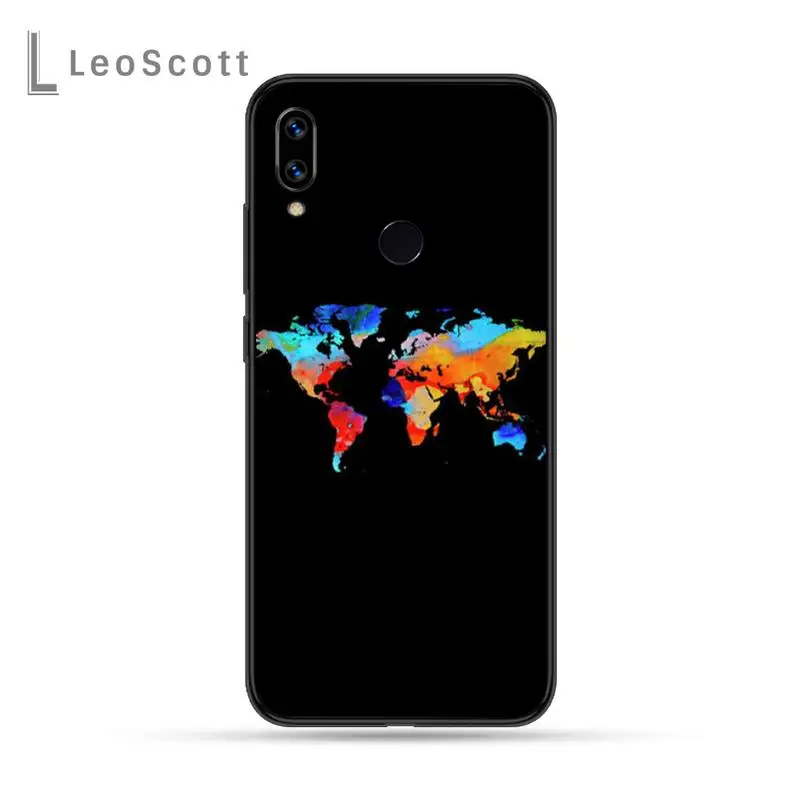 

World Map Travel Phone Case For Xiaomi Redmi Note 4 4x 5 6 7 8 pro S2 PLUS 6A PRO