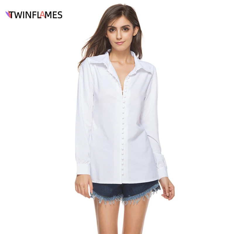 TWINFLAMES Women's Blouse Long Sleeve Shirt Turn Down Collar Office Single-Breasted Casual Elegant Ladies Tops Female Clothing
TWINFLAMES Women's Blouse Long Sleeve Shirt Turn Down Collar Office Single-Breasted Casual Elegant Ladies Tops Female Clothing