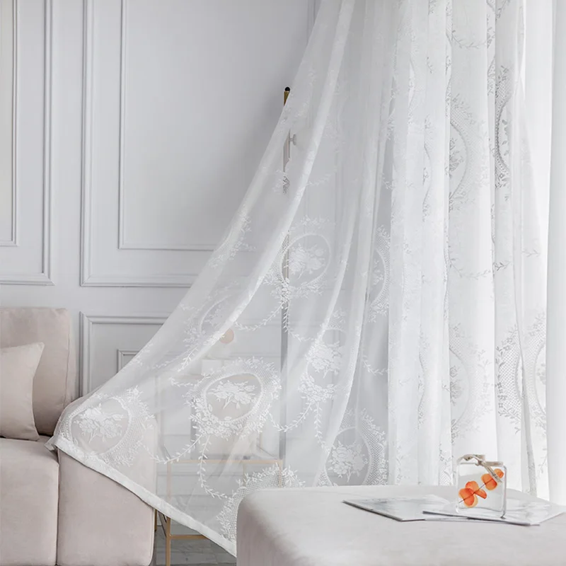 European Jacquard White Sheer Tulle Curtains For Living Room Short Cortinas French Rococo Bedroom Decor Transparent Veil Window
European Jacquard White Sheer Tulle Curtains For Living Room Short Cortinas French Rococo Bedroom Decor Transparent Veil Window