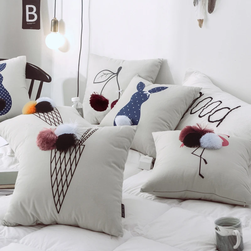 Nordic Cotton Handmade Printed Plush Sofa Cushion Pink Cute Girl Children Home Decoration Pillow Rabbit Cherry Flamingo
Nordic Cotton Handmade Printed Plush Sofa Cushion Pink Cute Girl Children Home Decoration Pillow Rabbit Cherry Flamingo