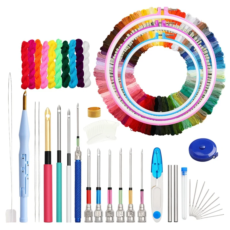 Russian Embroidery Needle,Punching Needle Tool Kit 100 Colors Embroidery Thread Perforated Needle for Cross Stitch Tool
Russian Embroidery Needle,Punching Needle Tool Kit 100 Colors Embroidery Thread Perforated Needle for Cross Stitch Tool