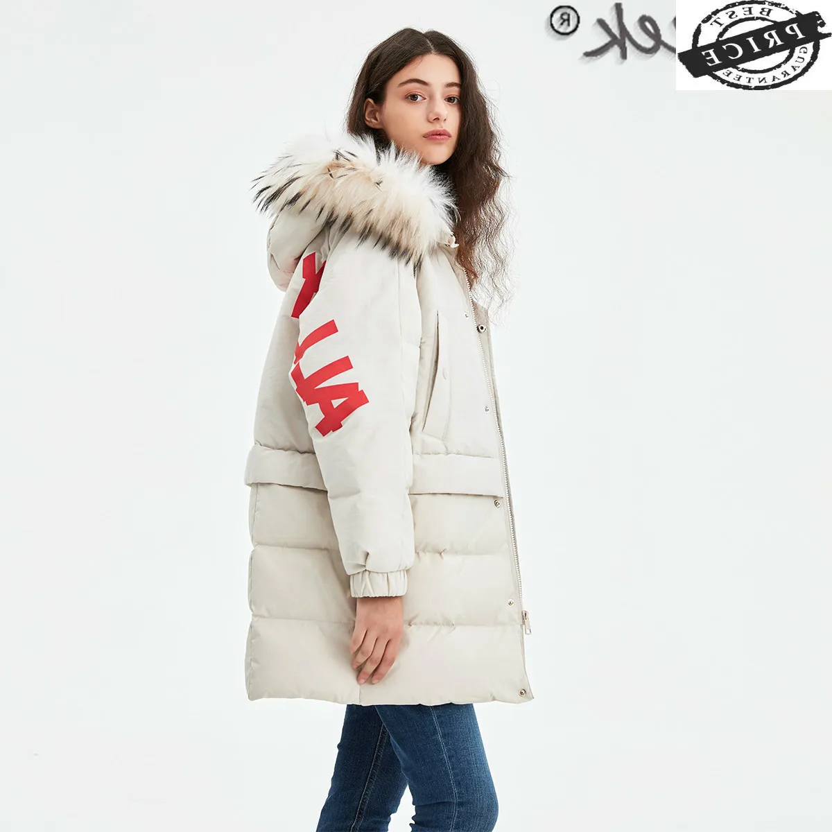 High Quality Fashion Printing Women's Down Jacket Raccoon Fur Collar Female Winter Parkas Women Coats Chaqueta Mujer 1a0 
High Quality Fashion Printing Women's Down Jacket Raccoon Fur Collar Female Winter Parkas Women Coats Chaqueta Mujer 1a0