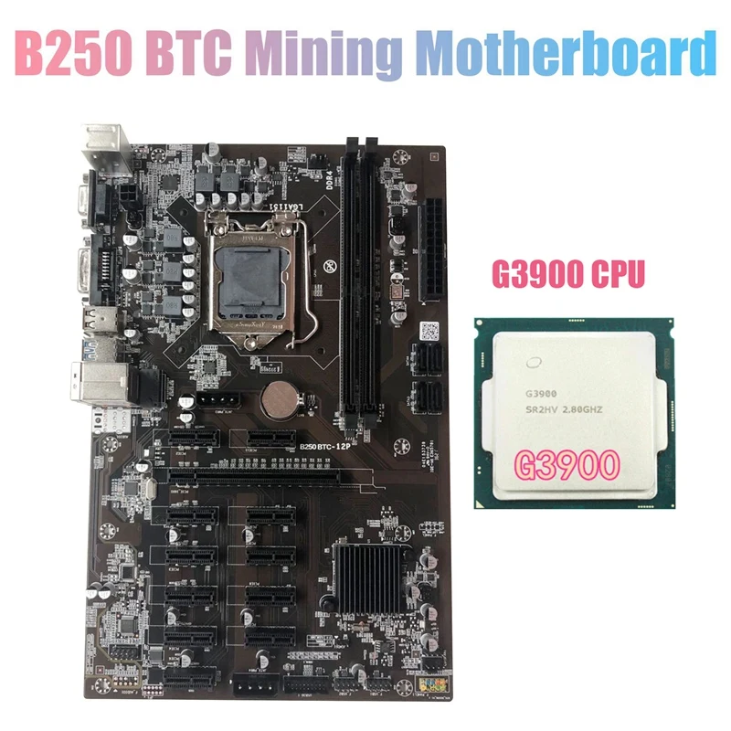 Материнская плата для майнинга B250 BTC с процессором G3900 поддержка DDR4 LGA 1151 12x, слот для графической карты для майнинга BTC
Материнская плата для майнинга B250 BTC с процессором G3900 поддержка DDR4 LGA 1151 12x, слот для графической карты для майнинга BTC