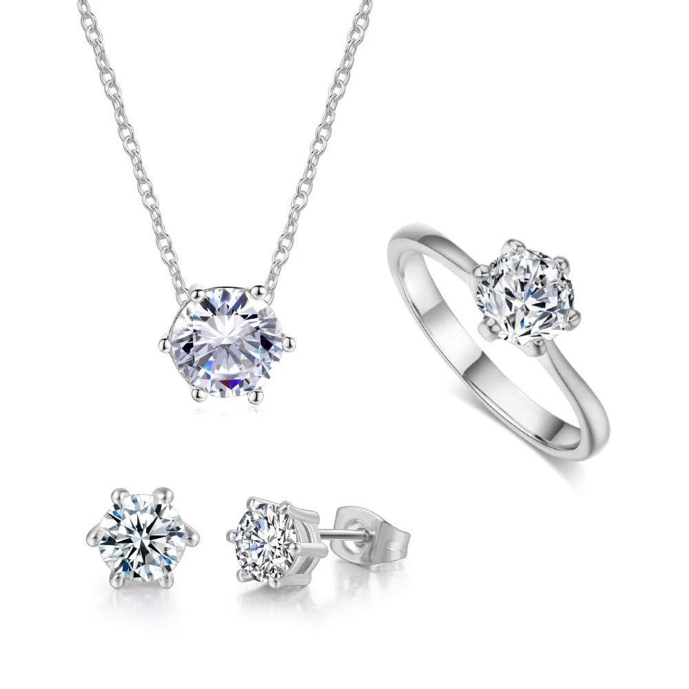 Classic Wedding Jewelry Sets For Women Bridal Crystal Zircon Necklace Earrings Ring Fashion Bride Marriage Accessories S553
Classic Wedding Jewelry Sets For Women Bridal Crystal Zircon Necklace Earrings Ring Fashion Bride Marriage Accessories S553