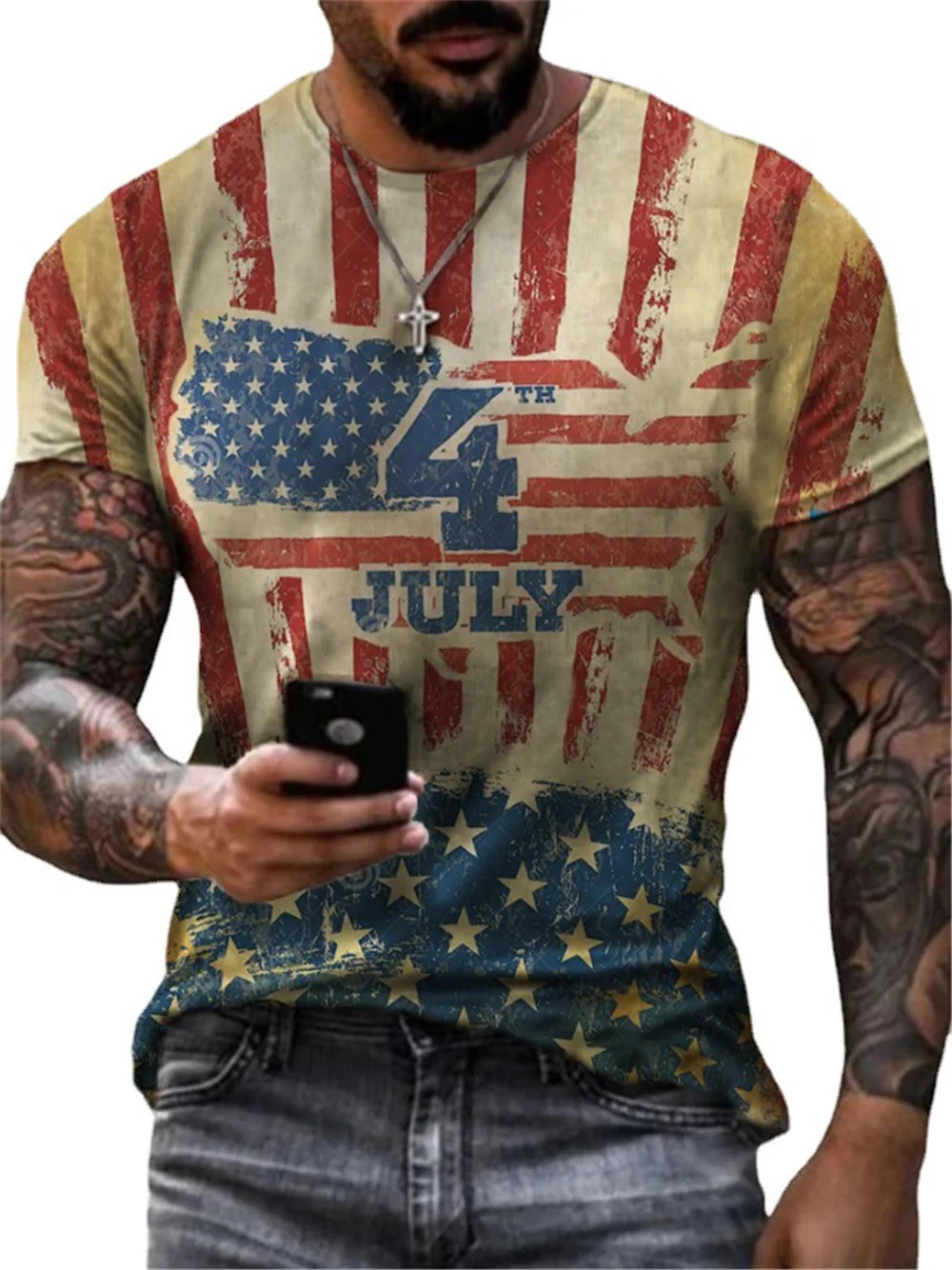 Men's retro summer round neck short-sleeved shirt 3D printing pattern Harajuku streetwear shirt youth casual men's T-shirt 
Men's retro summer round neck short-sleeved shirt 3D printing pattern Harajuku streetwear shirt youth casual men's T-shirt