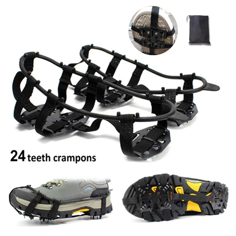 24 Tooth Stainless Steel Anti Slip Ice Snow Grip Nails Hiking Ground Grippers Mountaineering Shoes Spikes For Snow
24 Tooth Stainless Steel Anti Slip Ice Snow Grip Nails Hiking Ground Grippers Mountaineering Shoes Spikes For Snow