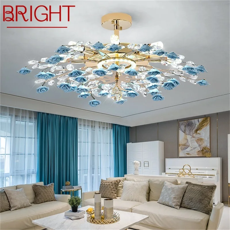 BRIGHT Creative Chandeliers Light Crystal Pendant Lamp Blue Flower Branch Home LED Fixture for Living Dining Room
BRIGHT Creative Chandeliers Light Crystal Pendant Lamp Blue Flower Branch Home LED Fixture for Living Dining Room