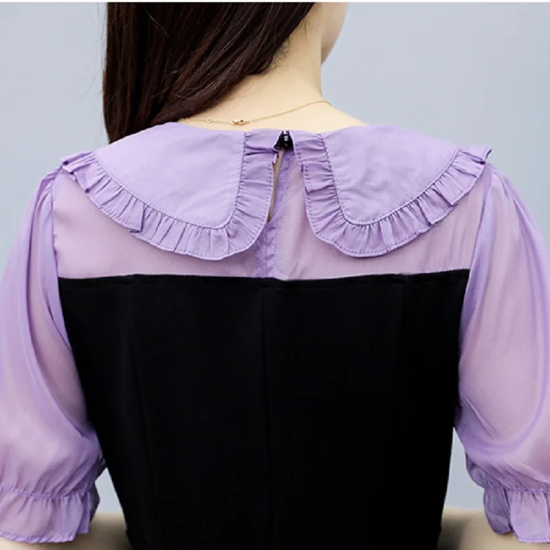 L-5XLChiffon Ruffle Patchwork Oversized Dresses Peter Pan Collar Short Sleeves Plus Size Dress 2021 Summer Button Women Clothes
L-5XLChiffon Ruffle Patchwork Oversized Dresses Peter Pan Collar Short Sleeves Plus Size Dress 2021 Summer Button Women Clothes