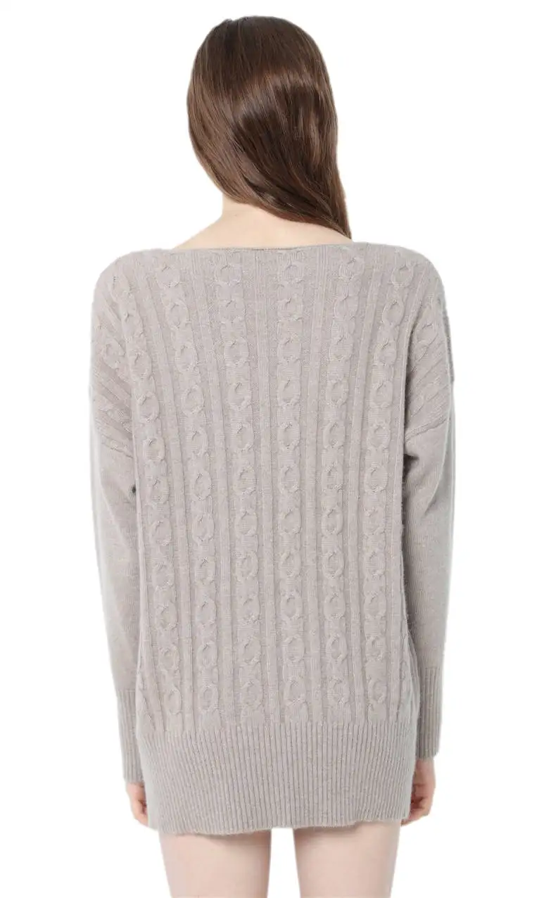 Новинка свитер с V-образным вырезом Женский плотный вязаный пуловер