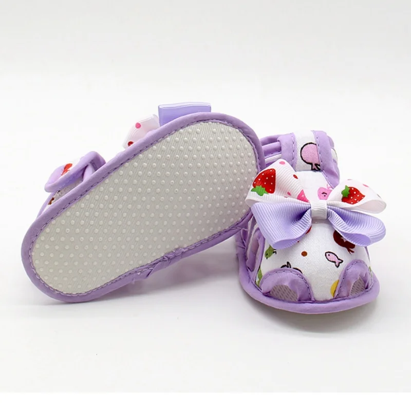 Summer Baby Girl butterfly-knot Cartoon fruit printing baby Anti-Slip shoes Toddler cotton bottom Soft Soled First Walkers
Summer Baby Girl butterfly-knot Cartoon fruit printing baby Anti-Slip shoes Toddler cotton bottom Soft Soled First Walkers