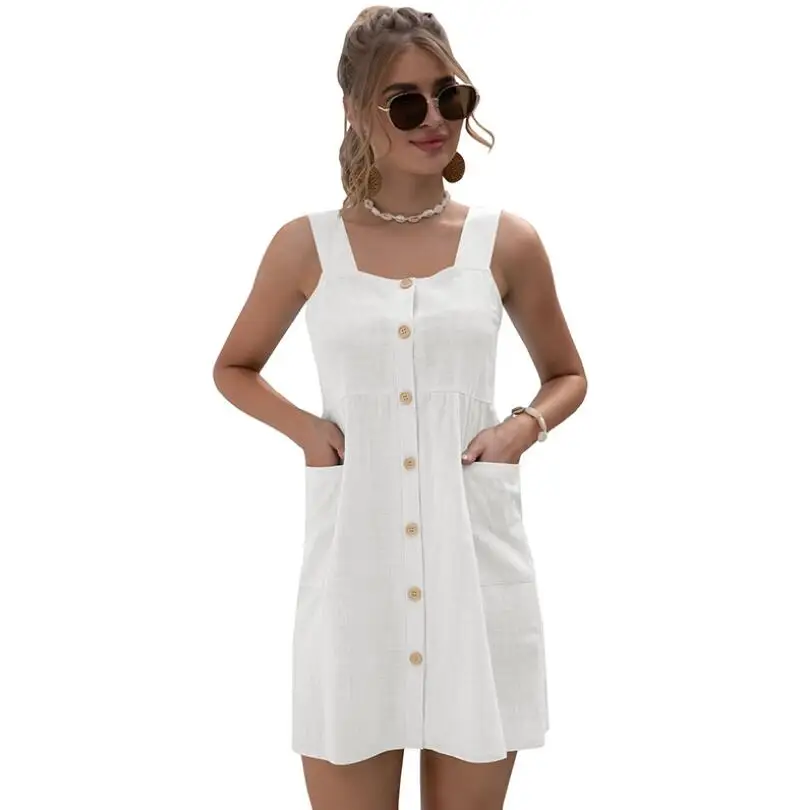 2021 Summer New Products Retro Women's Pure Color Pocket Strap Short Skirt Casual Strap Skirt 1855 Dress for Women
2021 Summer New Products Retro Women's Pure Color Pocket Strap Short Skirt Casual Strap Skirt 1855 Dress for Women