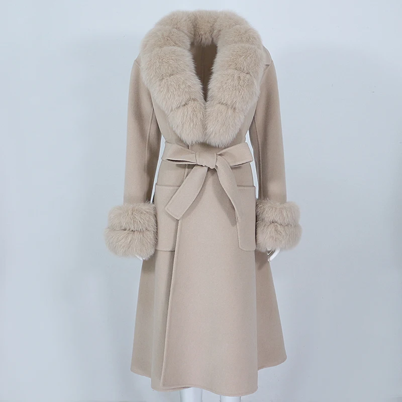 OFTBUY 2022 X-long Cashmere Wool Blends Real Fur Coat Belt Winter Jacket Women Natural Fox Fur Collar Cuffs Streetwear Outerwear
OFTBUY 2022 X-long Cashmere Wool Blends Real Fur Coat Belt Winter Jacket Women Natural Fox Fur Collar Cuffs Streetwear Outerwear