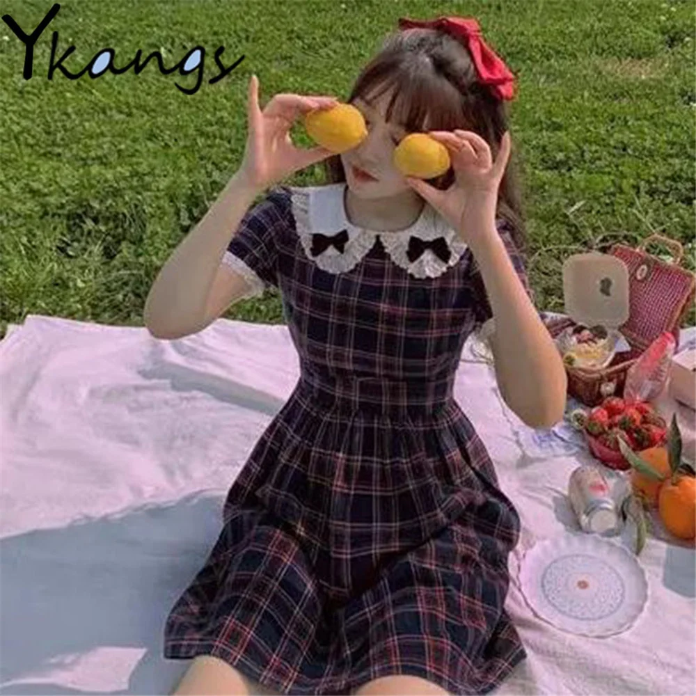 Женское клетчатое платье с рукавами-фонариками, летнее приталенное платье в Корейском стиле с воротником «Питер Пэн» и бантом в стиле «Хара...
Женское клетчатое платье с рукавами-фонариками, летнее приталенное платье в Корейском стиле с воротником «Питер Пэн» и бантом в стиле «Хара...