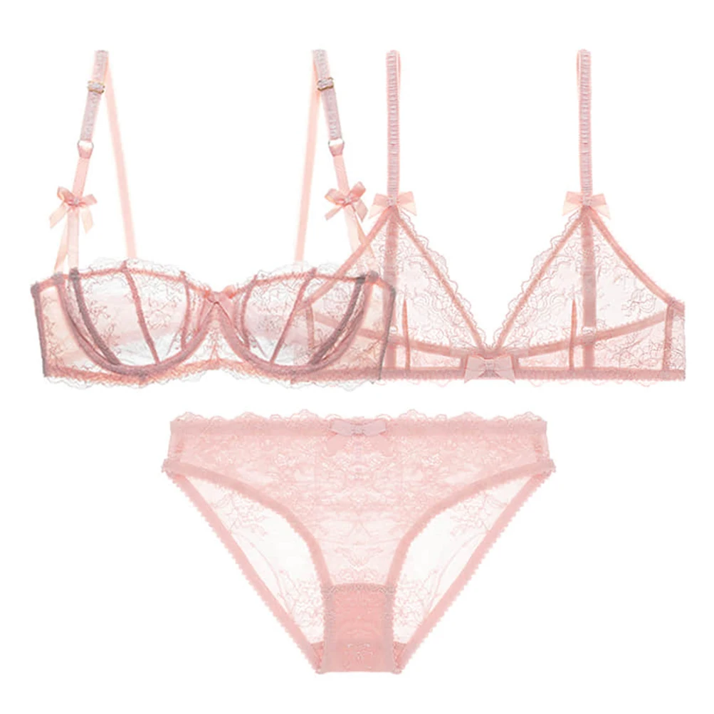 Ningsige sexy see-through half cup bra wire free floral lace bra + panty bras set
Ningsige sexy see-through half cup bra wire free floral lace bra + panty bras set