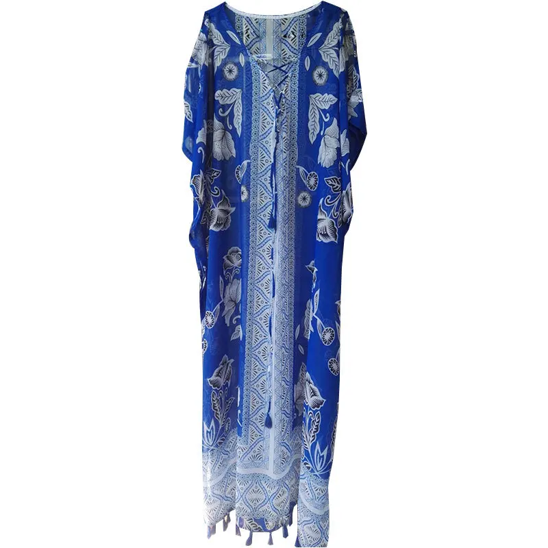 Fashion Print Beach Dress Loose Plus Size Bikini Cover Up Elegant Tassel Vacation Chiffon Sunscreen Outerwear Woman Long Skirt
Fashion Print Beach Dress Loose Plus Size Bikini Cover Up Elegant Tassel Vacation Chiffon Sunscreen Outerwear Woman Long Skirt