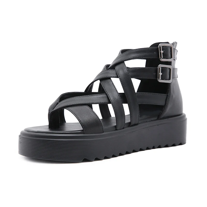 Chunky Platform Thick Bottom Sandals Women Soft Leather Casual Open Toe Gladiator Black Punk Zipper Lady Shoes Comfortable
Chunky Platform Thick Bottom Sandals Women Soft Leather Casual Open Toe Gladiator Black Punk Zipper Lady Shoes Comfortable