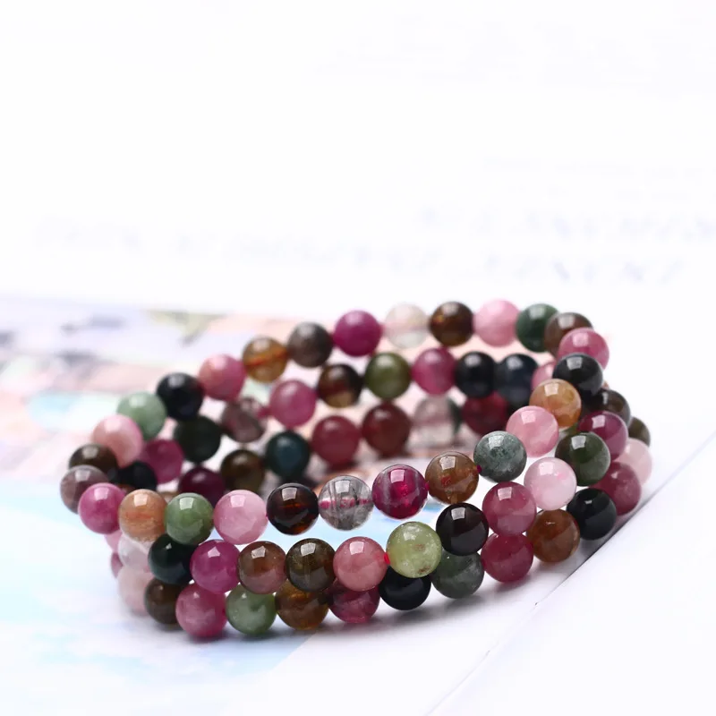 Natural Brazilian tourmaline single-circle bracelet 
Natural Brazilian tourmaline single-circle bracelet