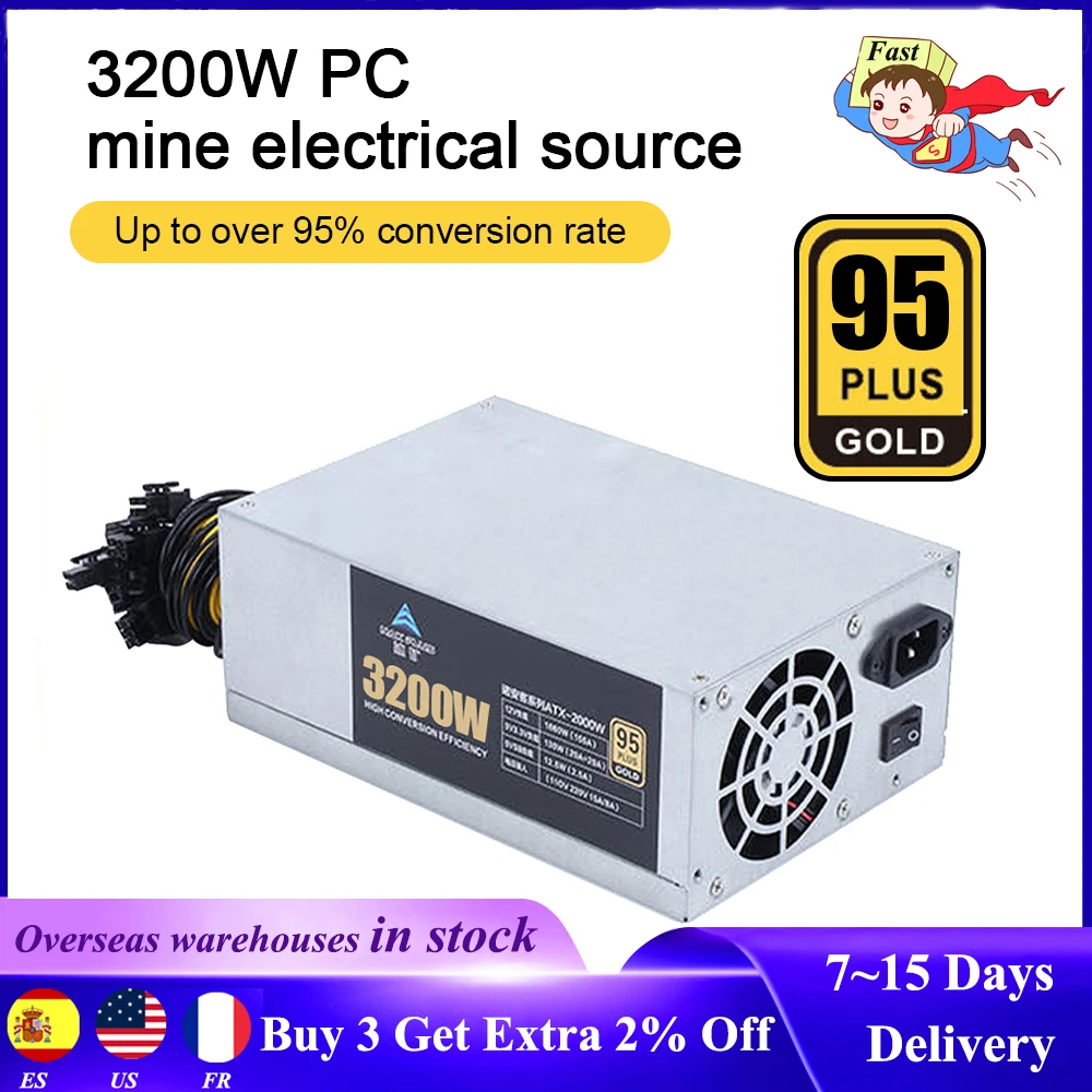 Блок питания для майнинга биткоинов 2000 Вт, 2400 Вт, 2600 Вт, 3200 В/110 В, вход 10x6 контактов, КПД 220 для майнинга биткоинов BTC, Ethereum 
Блок питания для майнинга биткоинов 2000 Вт, 2400 Вт, 2600 Вт, 3200 В/110 В, вход 10x6 контактов, КПД 220 для майнинга биткоинов BTC, Ethereum