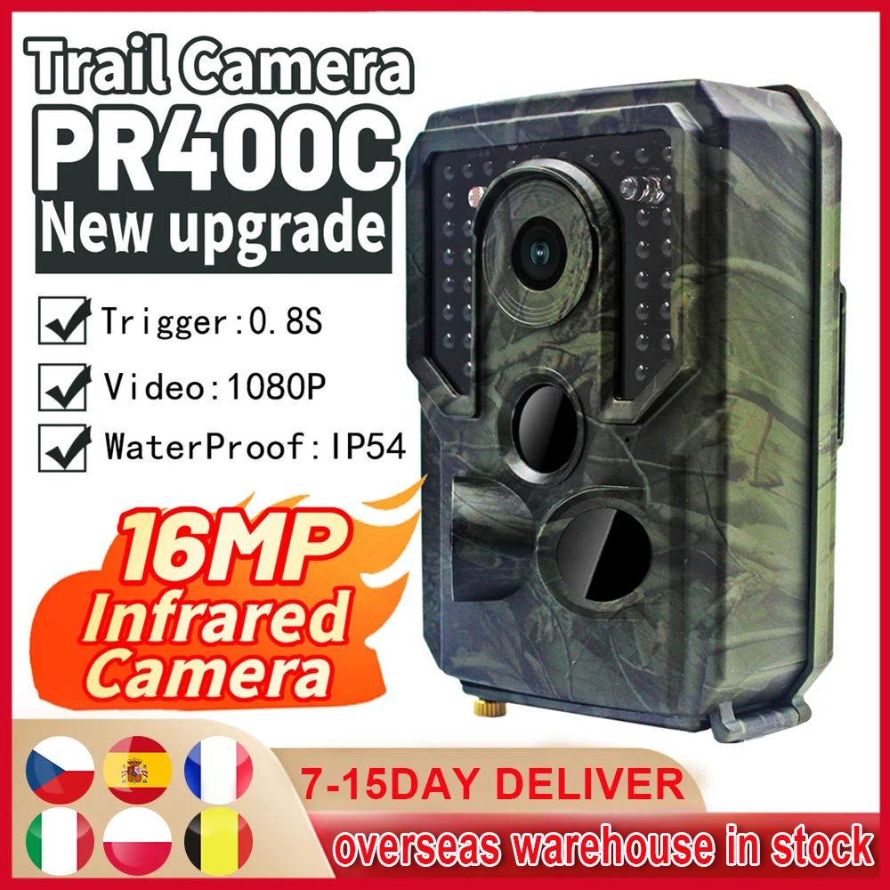 16MP 1080P Wildlife Trail Camera Photo Trap Infrared Hunting Cameras PR400C Wildlife Wireless Surveillance Tracking Cams
16MP 1080P Wildlife Trail Camera Photo Trap Infrared Hunting Cameras PR400C Wildlife Wireless Surveillance Tracking Cams