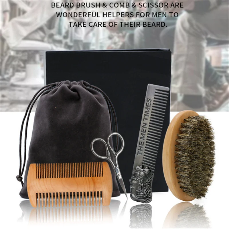 Natural Mane And Beard Brush Set Wooden Comb Double Beard Oil Head Styling Comb Beard Care Styling Set Scissors And Beauty Tools 
Natural Mane And Beard Brush Set Wooden Comb Double Beard Oil Head Styling Comb Beard Care Styling Set Scissors And Beauty Tools