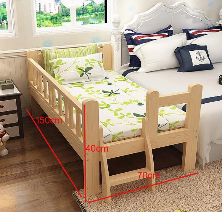 Кровать для малышей из массива дерева с ограждением маленькая кровать младенцев