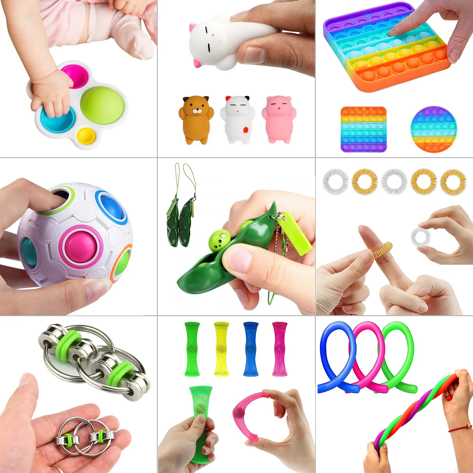 Kids Sensory Toy Set Dimple toy Durable Decompression Sress Reliver Toys For Children Adults 
Kids Sensory Toy Set Dimple toy Durable Decompression Sress Reliver Toys For Children Adults