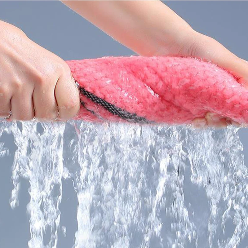 

5pcs Absorbent Wipes Housework Cleaning Towels Kitchen Bar Supplies Coral Fleece Dish Towel Absorbent Scouring Pad To Remove Oil