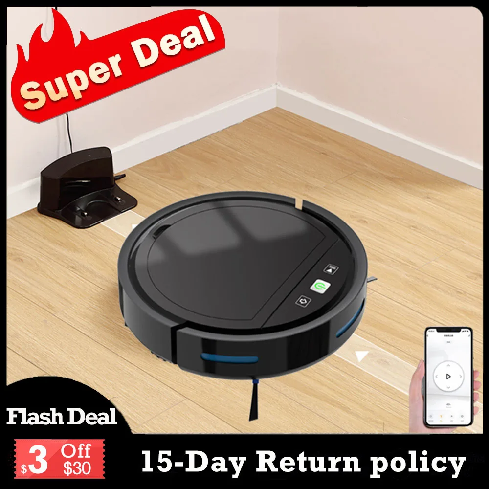 

Robot Vacuum Cleaner Auto-Recharge APP Wifi Control 2500Pa Suction U-Shape Planning Low Noise 2000mAH Anti-Drop One-Click Start