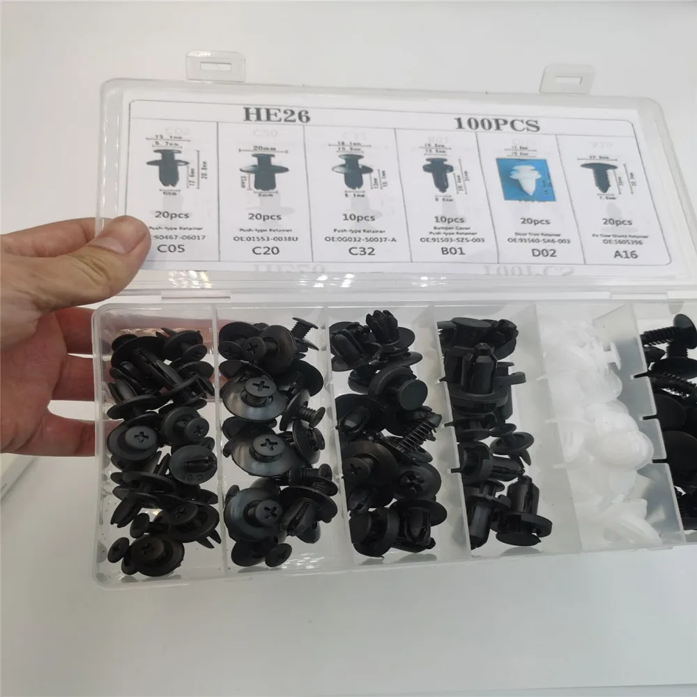 

100pcs Auto Fastener Clip For Citroen C1 C2 C3 C4 C5 C6 C8 C4L Elysee Xsara CACTUS DS3 DS4 DS5 DS5LS DS6