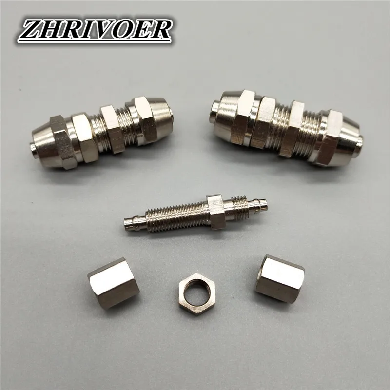 

1Pcs PM4 PM6 PM8 PM10 PM12 Copper-plated Nickel Quick Screw Through Baffle Connector Pneumatic Through Plate Pipe Fittings